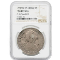 1774-MO|FM Mexico 8 Reales NGC Fine Details Chopmarked