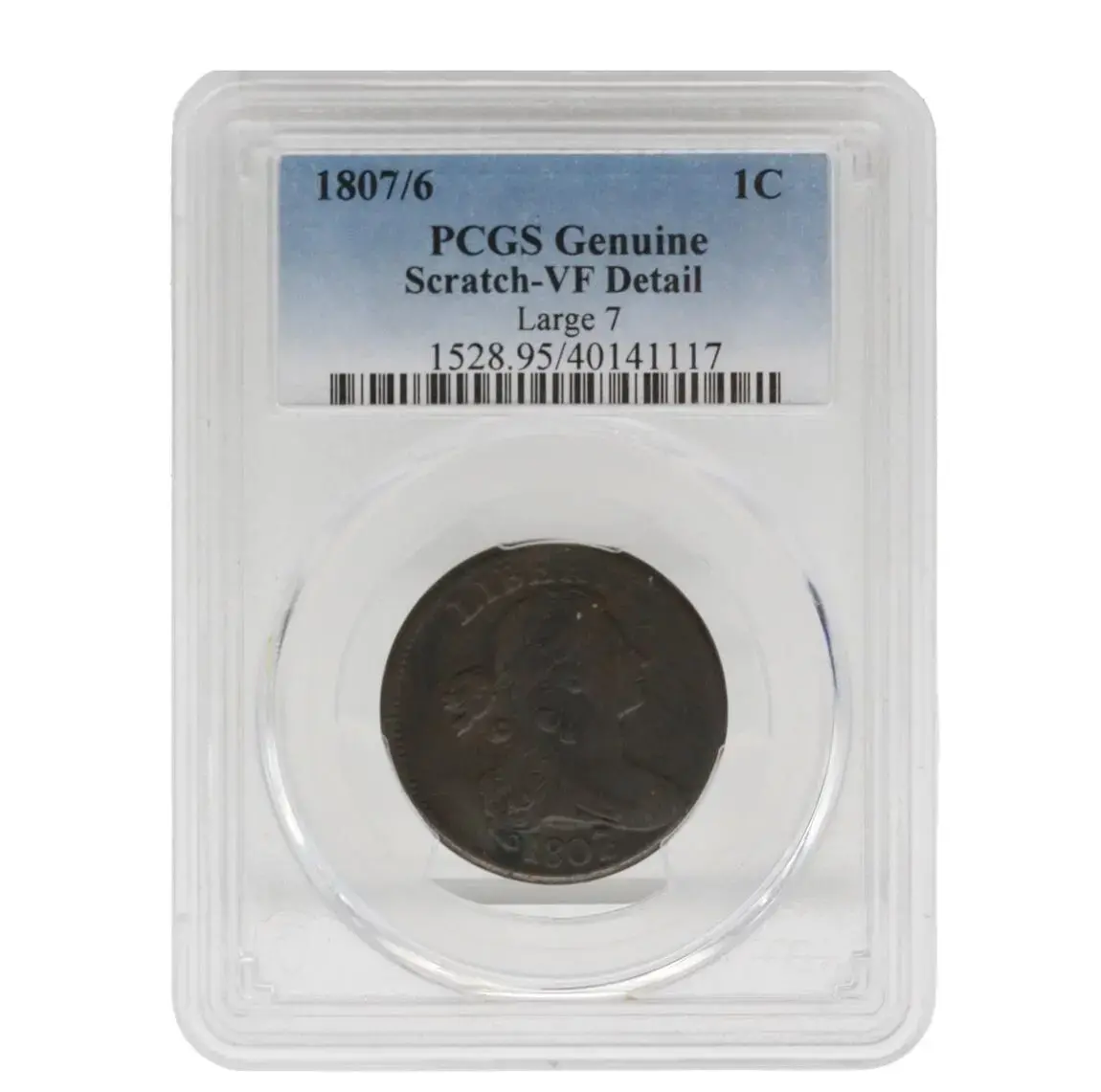 1807/6 Draped Bust Large Cent PCGS Genuine Scratch - VF Detail