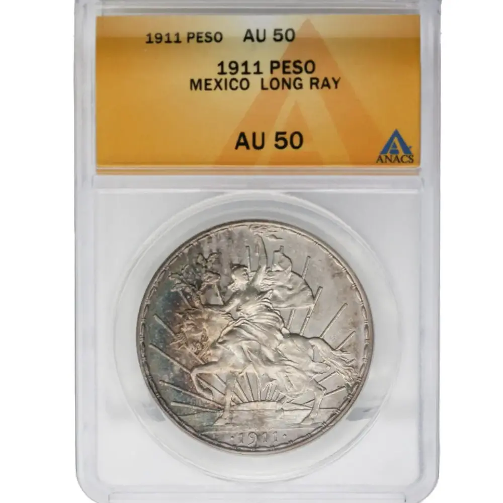 1911 Mexico Peso Long-Ray
