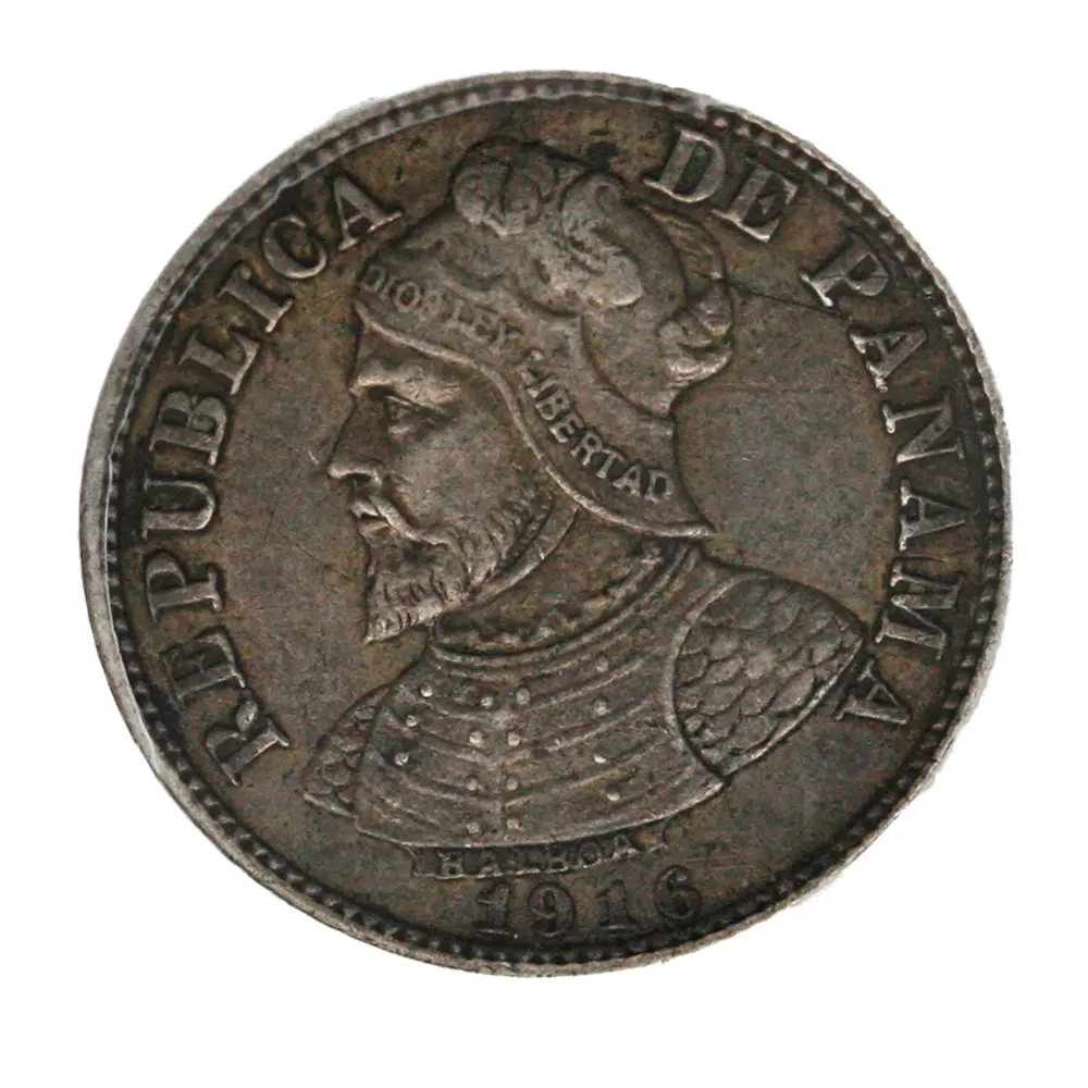 1916 Panama 5 Centesimos ANACS EF 40 Details Scratched - Image 2