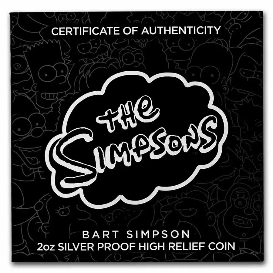 2021-P Tuvalu 2 oz Silver The Simpsons: Bart Simpson Proof HR - Image 5
