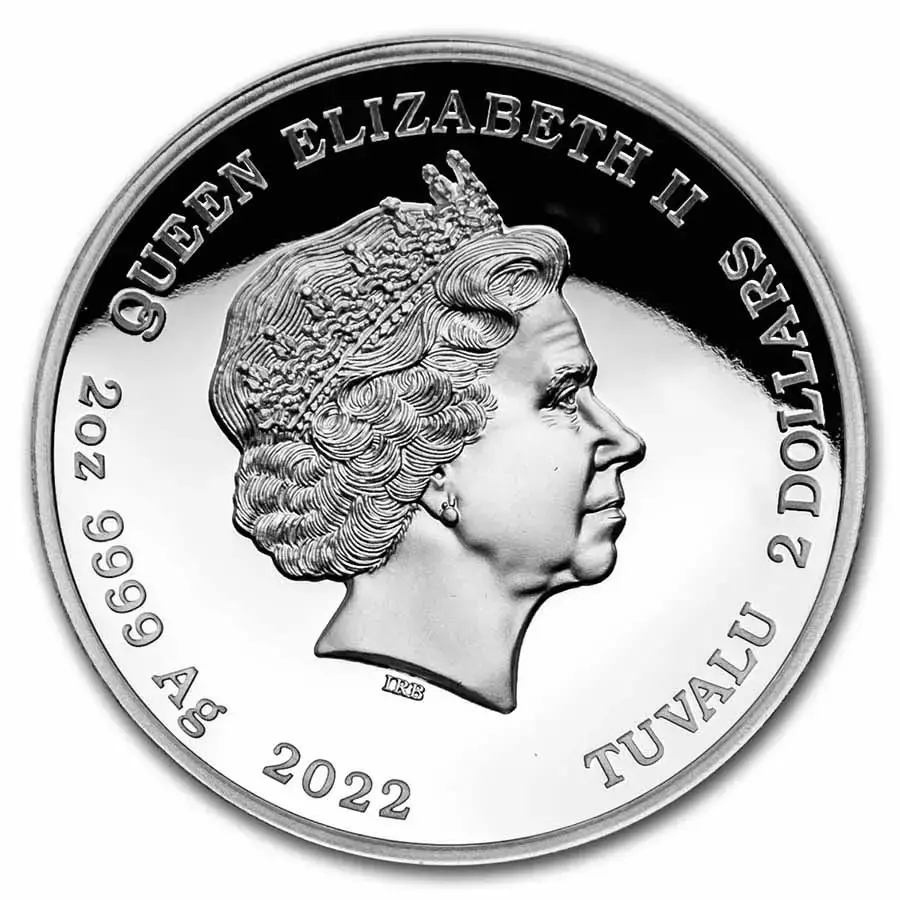 2021-P Tuvalu 2 oz Silver The Simpsons: Bart Simpson Proof HR - Image 2