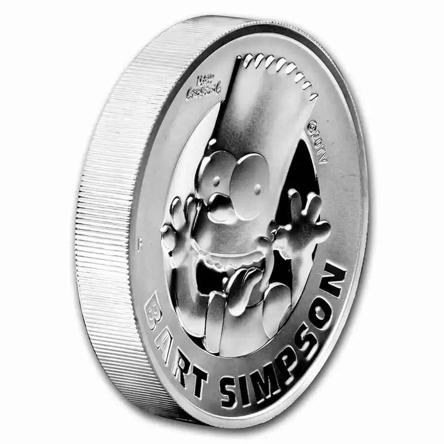 2021-P Tuvalu 2 oz Silver The Simpsons: Bart Simpson Proof HR - Image 4