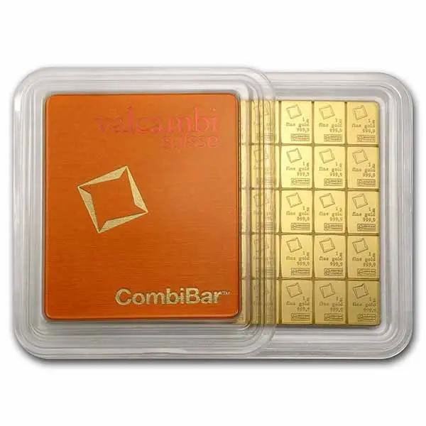 50 x 1 gram .9999 Gold Valcambi CombiBar™ (In Assay)
