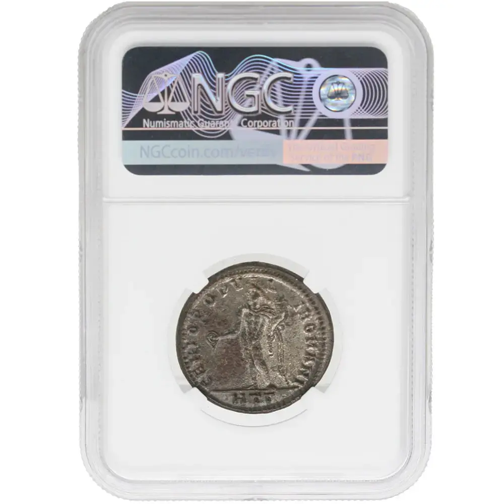 Roman Empire Diocletian BI Nummus Heraclea Silvering AD 284-305 NGC AU - Image 2