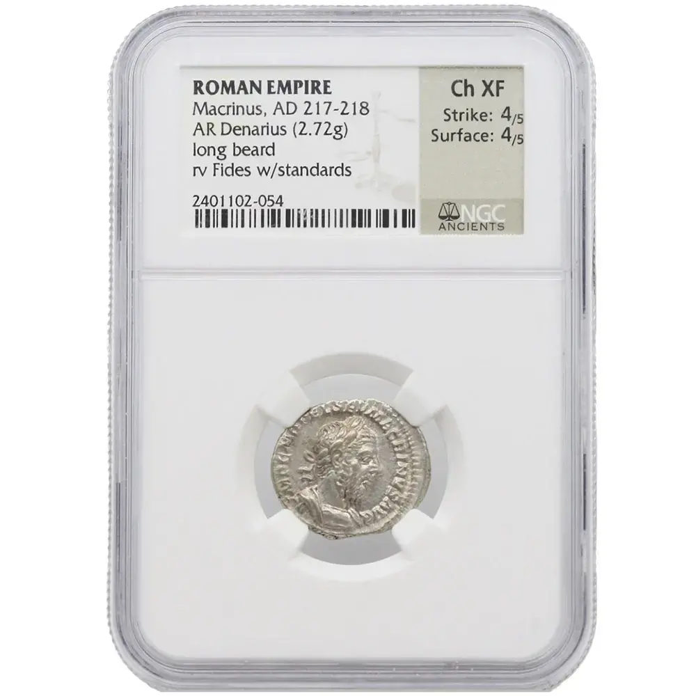 AD 217-218 Roman Empire Macrinus AR Denarius