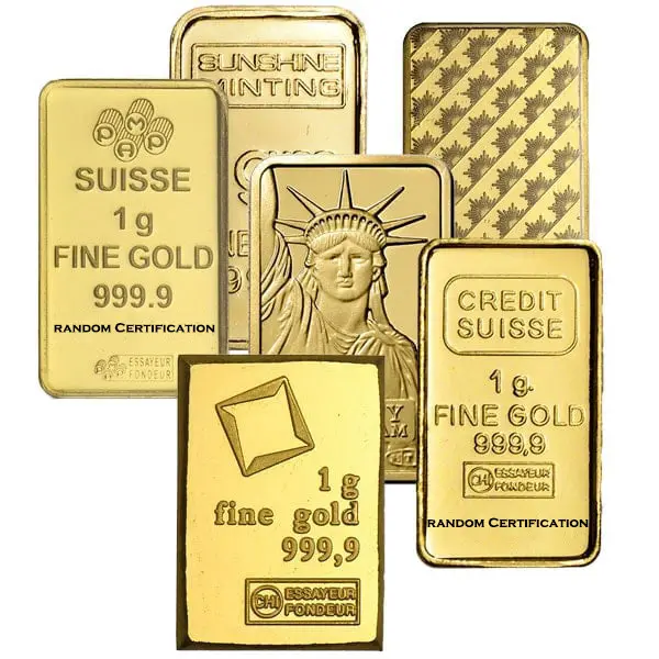 1 gram .9999 Gold Bar- Secondary Market