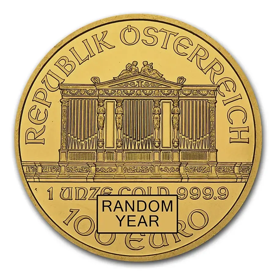 1 oz Philharmonic .999 Gold BU (Random Year) - Image 2