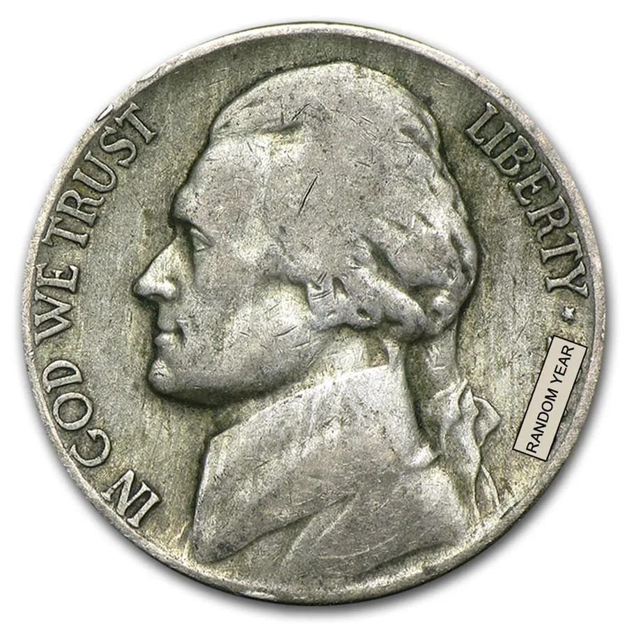 35% Silver War Nickel $1 Face Value Circ Condition - Image 2