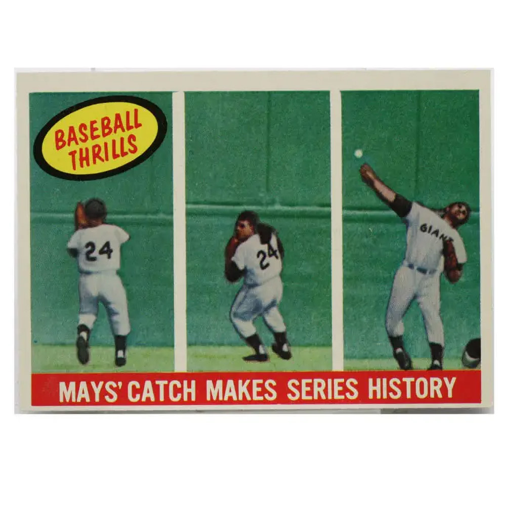 1959 Baseball Thrills Willie Mays Catch Topps #464