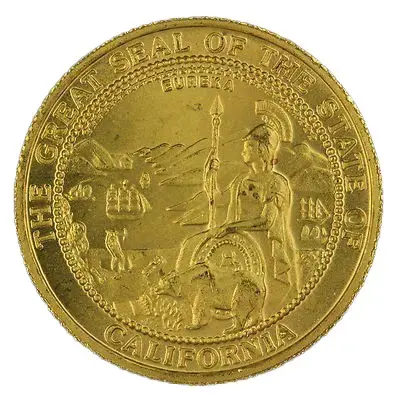 1990 1/4 Gold Round- Great Seal of California Grizzly Bear - Image 2