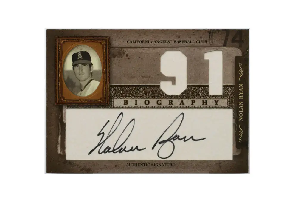 2005 Donruss Playoff Biography Wins Nolan Ryan Autograph #91