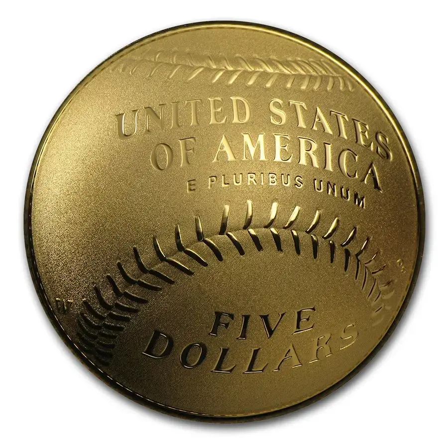 2014-W Gold $5 Commem Baseball HOF Proof - Image 3