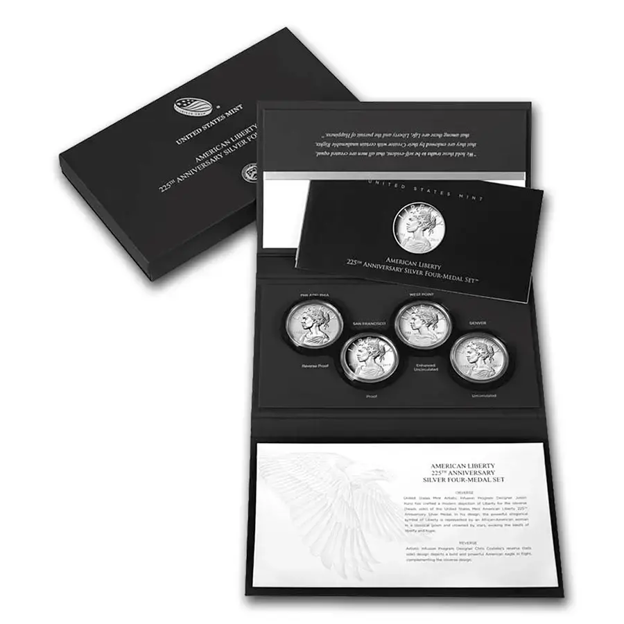2017 Four Medal Silver American Liberty Set (w/Box & COA) - Image 5