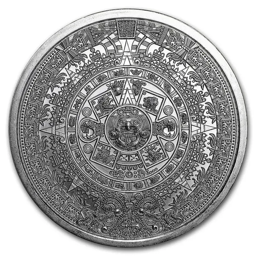 1 oz Silver Round- Aztec Calendar - Image 2