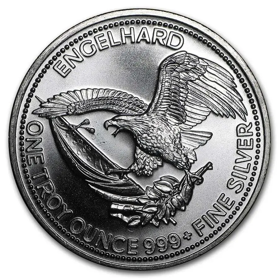 Engelhard Prospector 1 oz Silver Round (Random Year) - Image 2