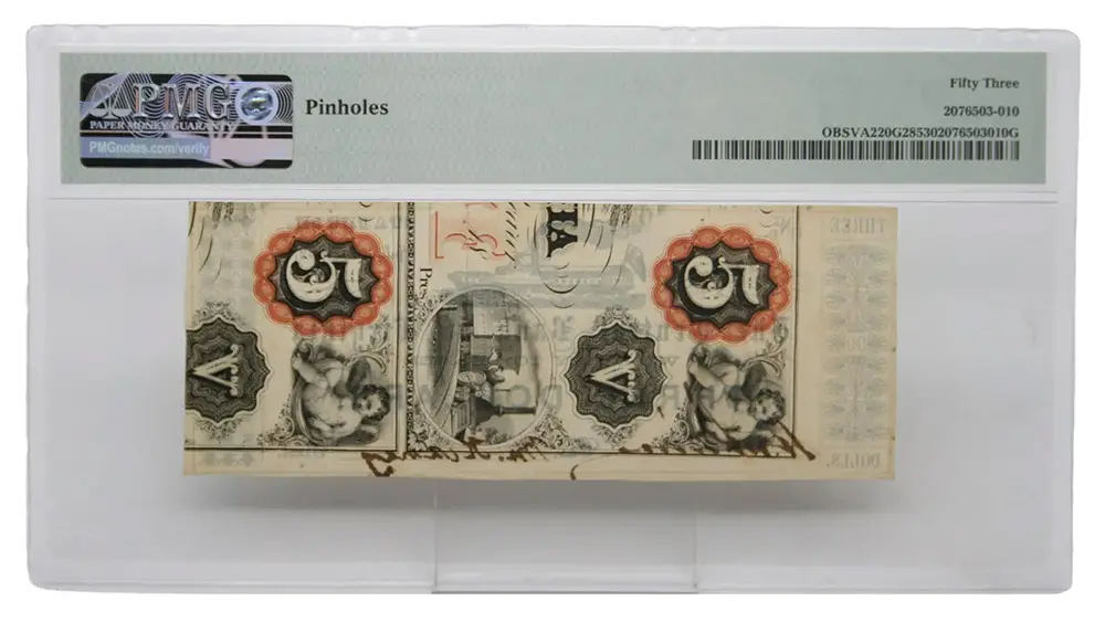 1862 $3 Virginia Staunton - Central Bank of Virginia PMG AU 53 - Image 3