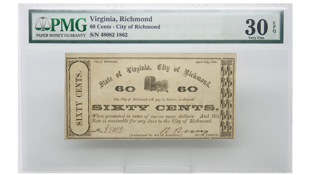 1862 60 Cent Virginia, Richmond City of Richmond