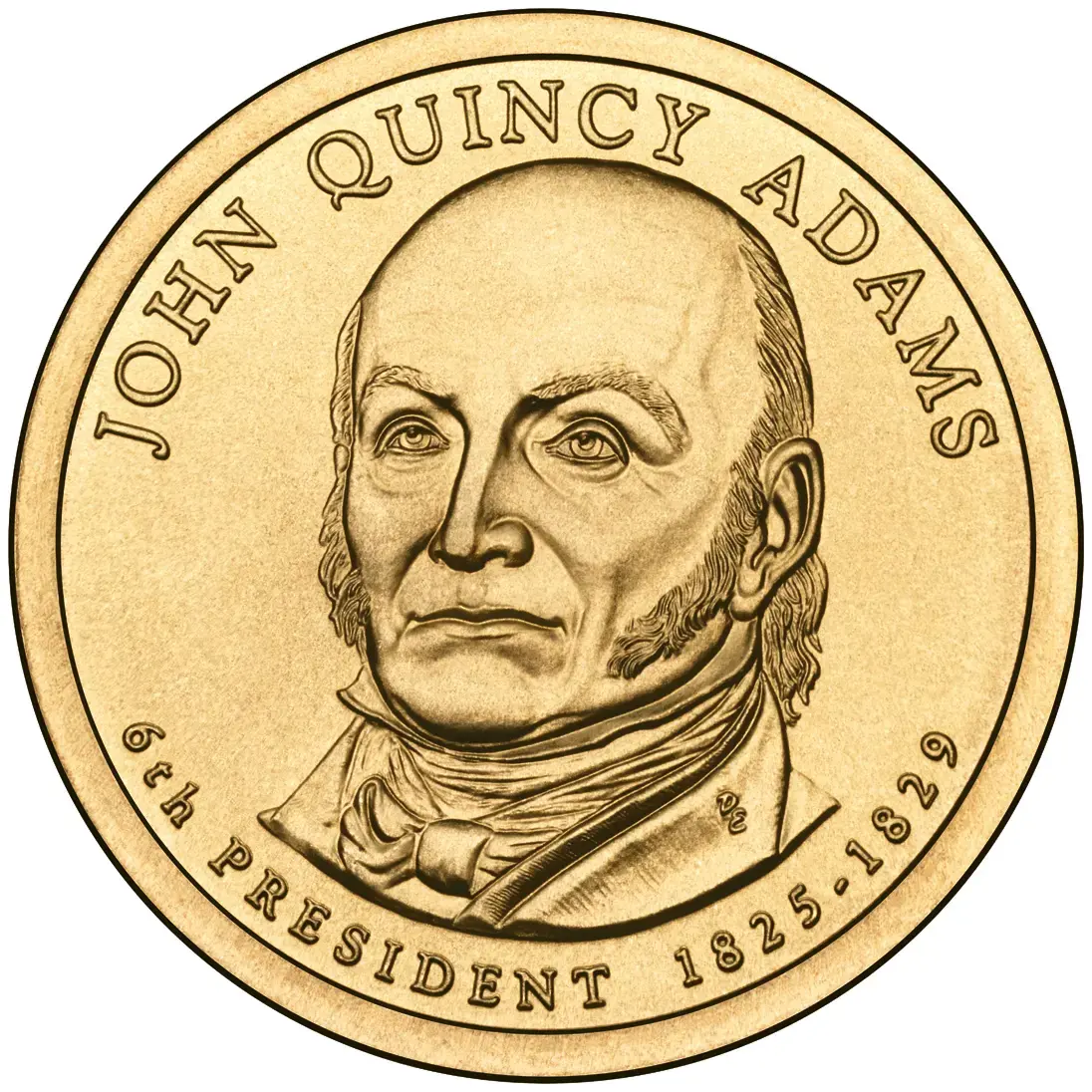 2008- D John Quincy Adams Presidential $1 Coin- UNC