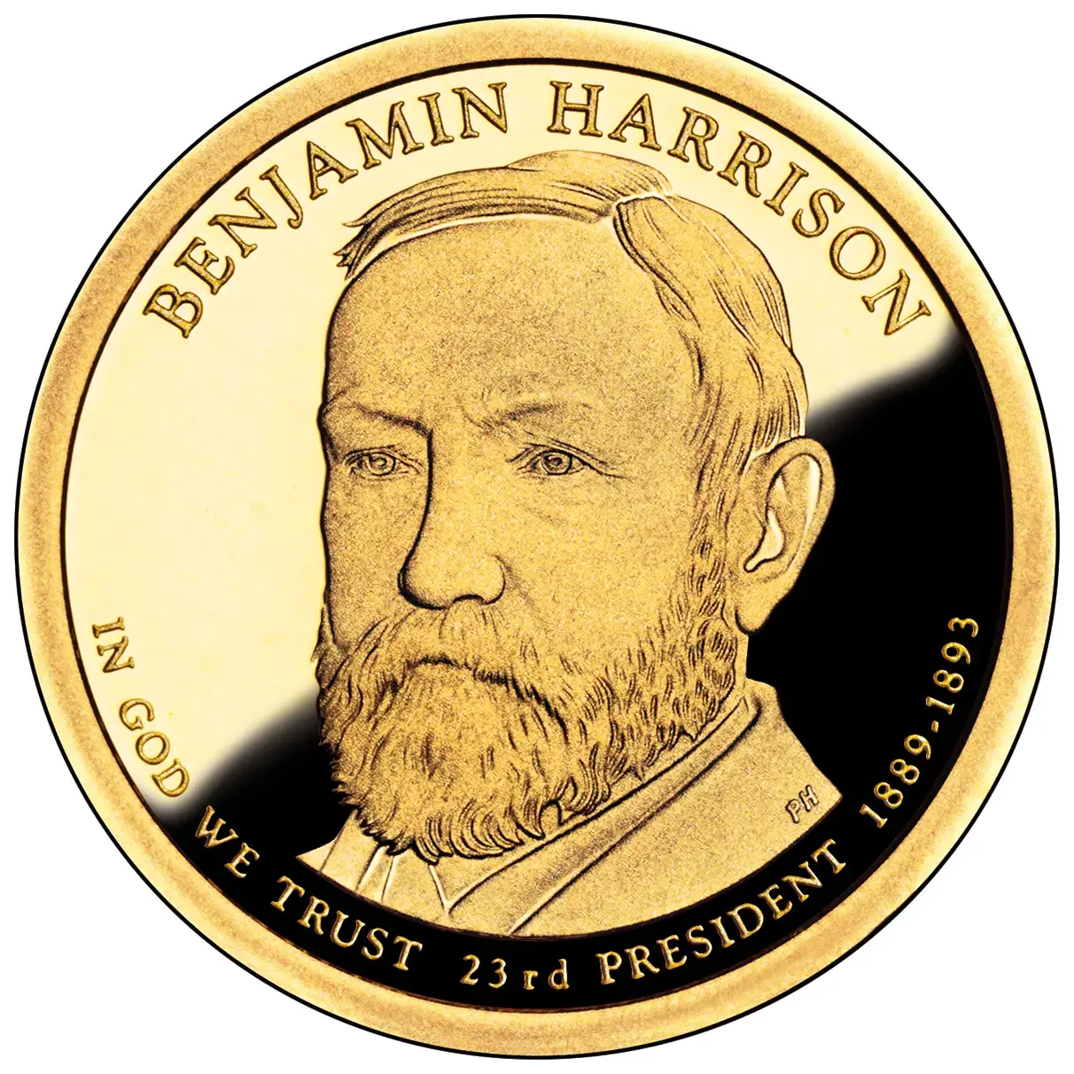 2012- S  Benjamin Harrison Presidential S $1 Coin- PF