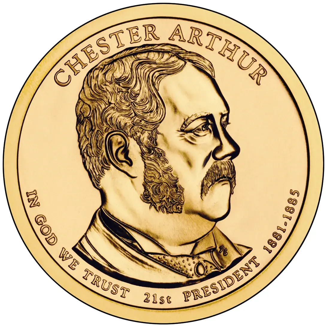 2012- D  Chester Arthur Presidential $1 Coin- UNC