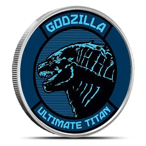 2021 Godzilla vs Kong– Godzilla 1 oz Silver Coin BU - Image 3