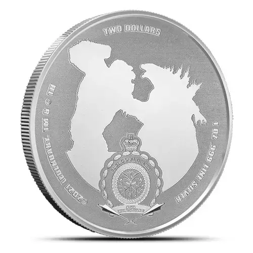 2021 Colorized Niue Godzilla vs Kong– Kong 1 oz Silver Coin BU - Image 4