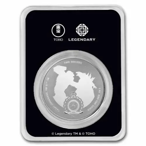 2021 Colorized Niue Godzilla vs Kong– Face Off 1 oz Silver Coin BU - Image 2