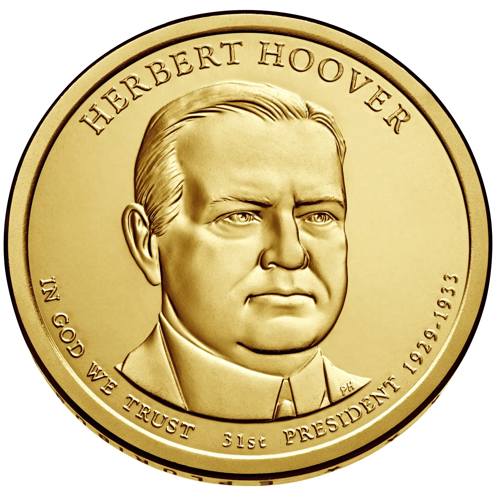 2014- P  Herbert Hoover Presidential $1 Coin- UNC