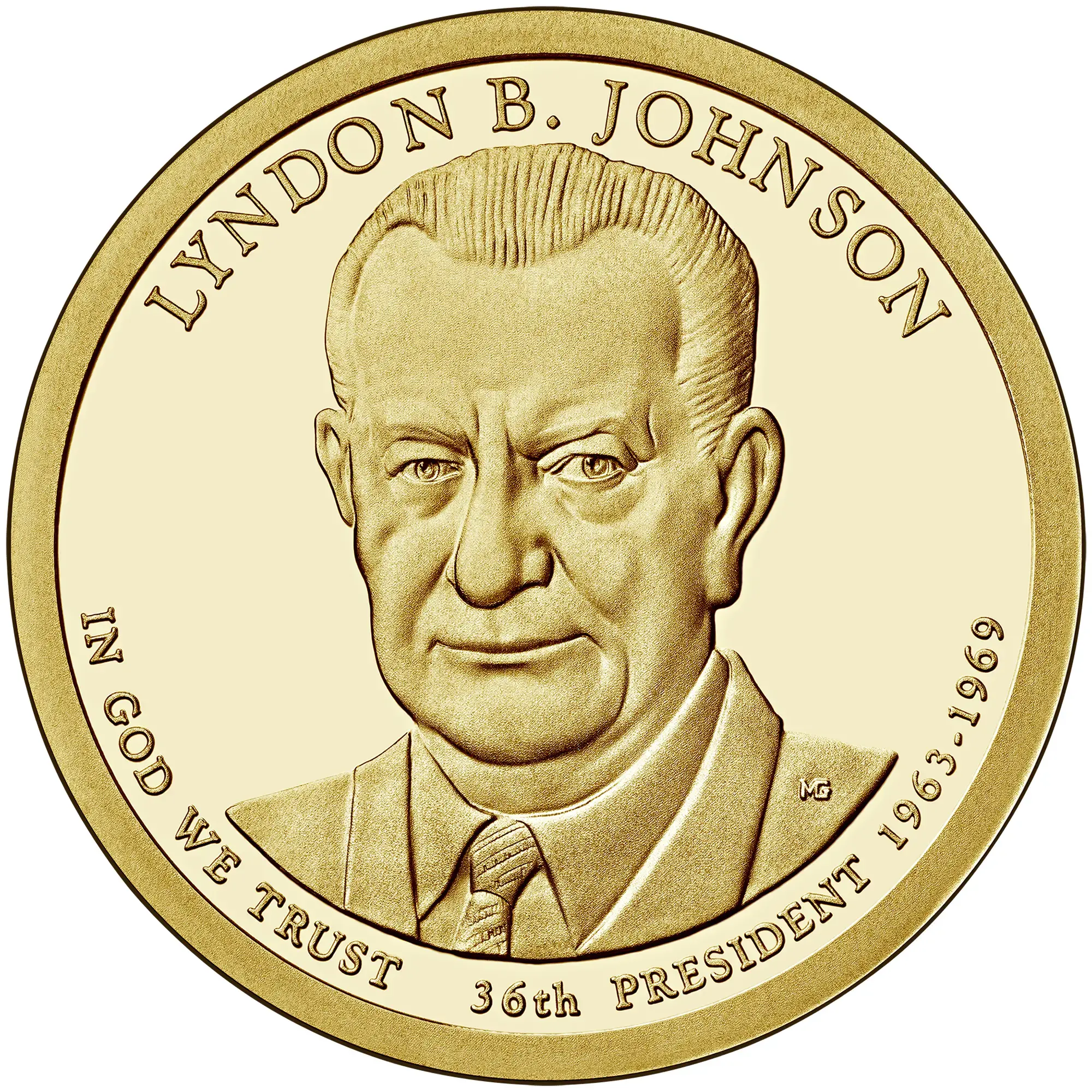 2015- S  Lyndon B. Johnson Presidential $1 Coin- PF