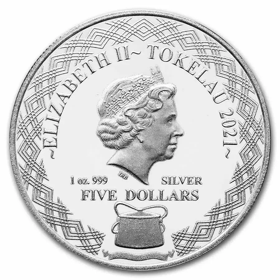 2021 Tokelau 1 oz Silver $5 Owls: Northern Pygmy Owl BU - Image 2