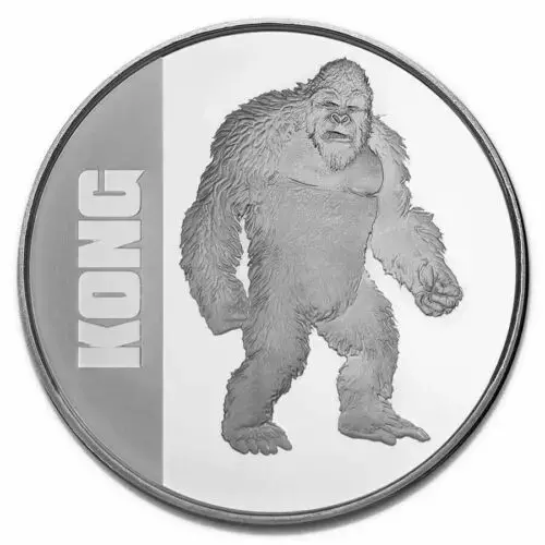 2021 Godzilla vs Kong - King Kong 1 oz .999 Silver BU Coin - Image 3