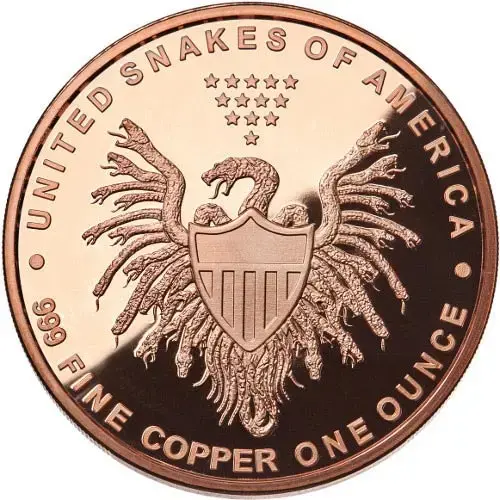 1 oz Indian Skull Copper Round Series 1 (United Snakes of America) - Image 2