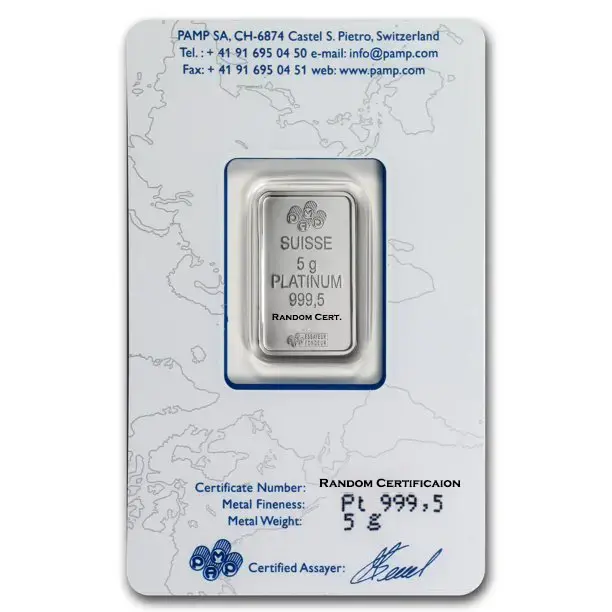 5 gram PAMP Platinum Bar - (In Assay Card) - Image 2