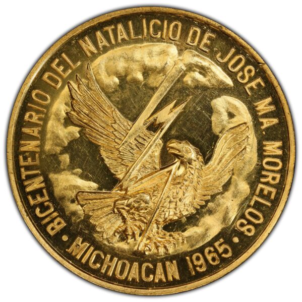 1965 Mexican Gold Medal 200th Anniversary Of The Birth Of Jose Maria Morelos