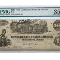 1862 $100 T-39 Confederate States Of America