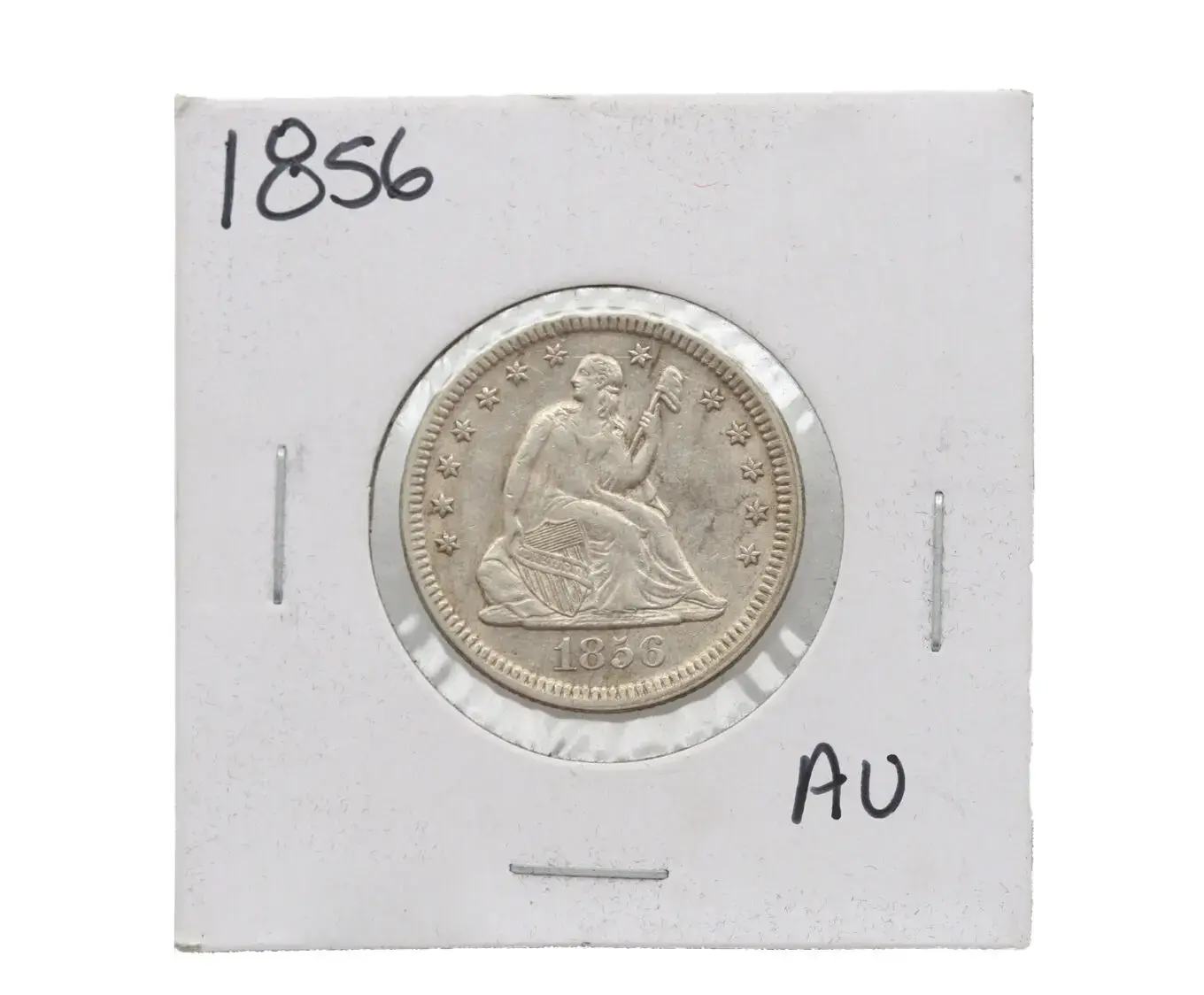 1856 25C Seated Liberty Seated Quarter AU