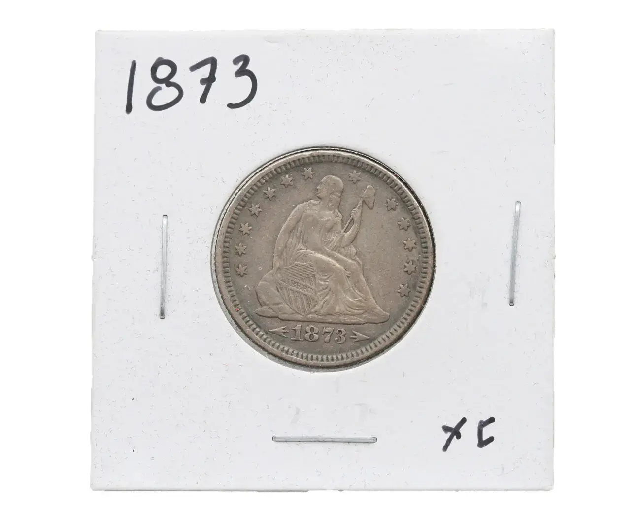 1873 25C Seated Liberty Seated Quarter XF