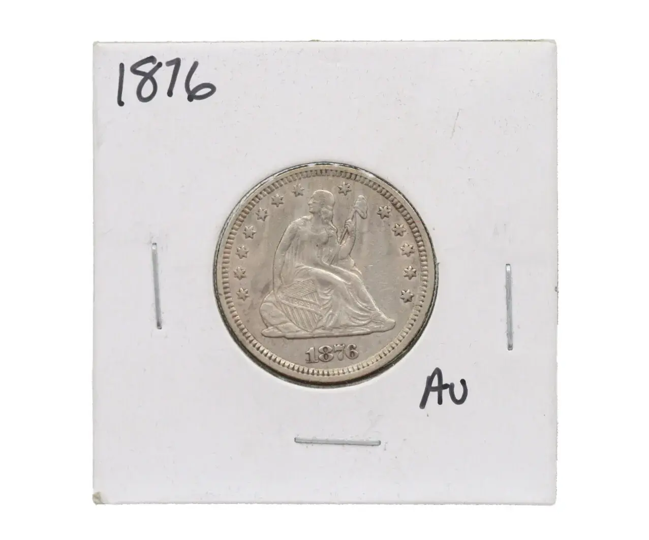 1876 Seated Liberty Seated Quarter AU