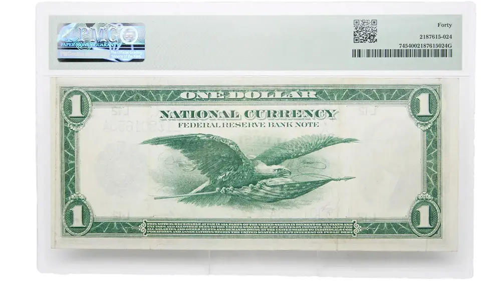 1918 $1 San Francisco California National Currency Fr#745 PMG EX 40 - Image 2