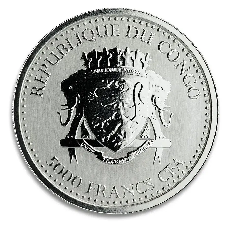 2020 Republic of Congo 1 oz .999 Silver Silverback Gorilla - Image 2