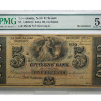 1850's-60s $5 Louisiana New Orleans