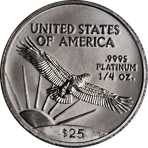 1/4 oz American Platinum Eagle Coin- BU (Random Year) - Image 2
