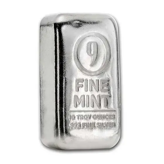 10 oz Cast-Poured Silver Bar- 9Fine Mint - Image 2