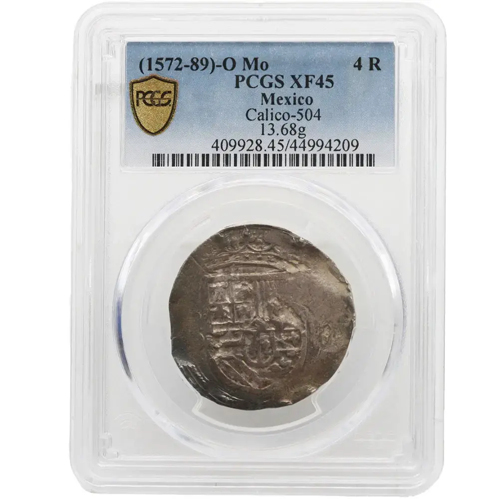 1589 Mexico 4 Reales Phillip II Cob Coin PCGS XF45