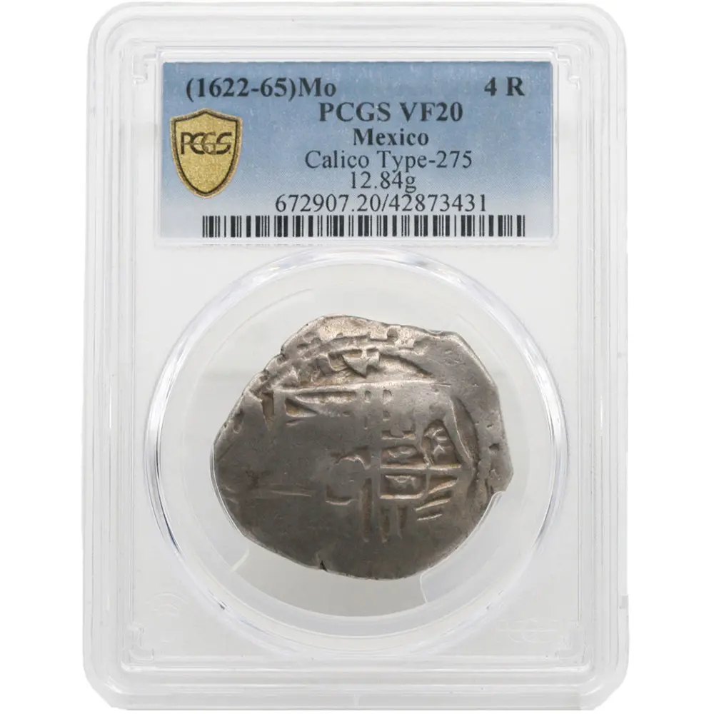 (1622-65)Mo Mexico 4 Reales Cob Silver Coin
