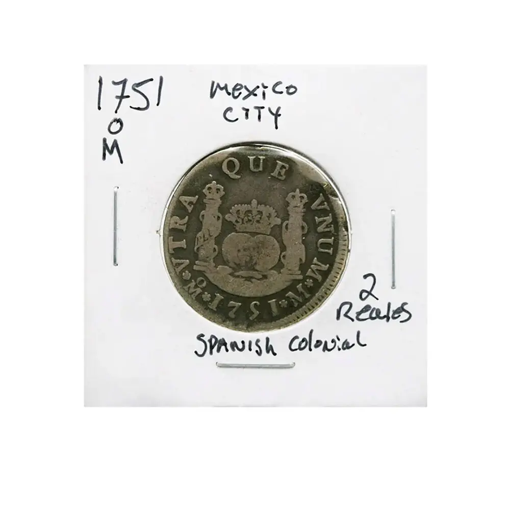 1751-Mo Mexico 2 Real Spanish - Milled Coinage