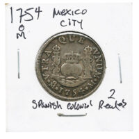 1754-Mo 2 Reales Spanish Colonial - Milled Coinage