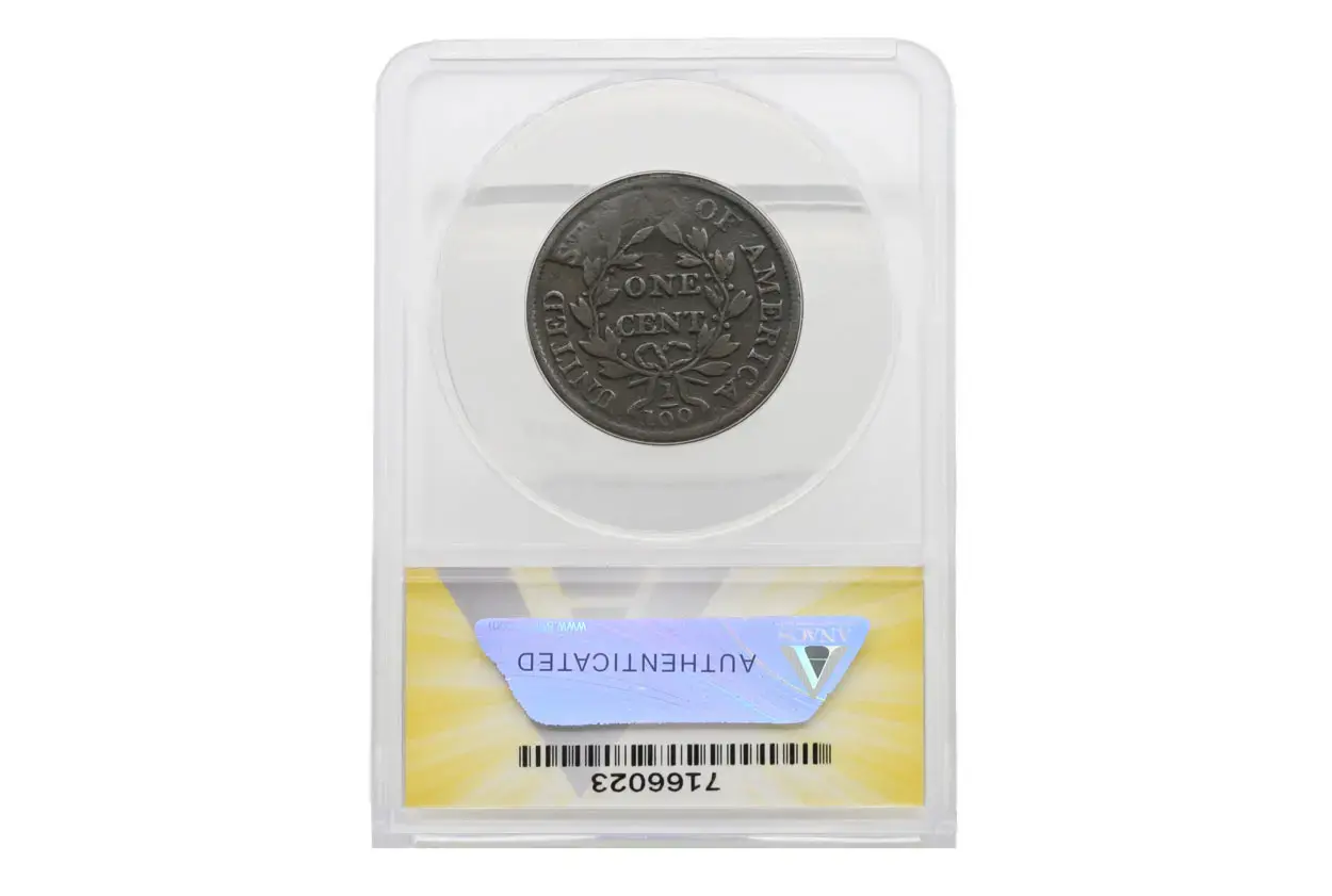 1803 Draped Bust Large Cent Small Date ANACS F 12 - Image 2