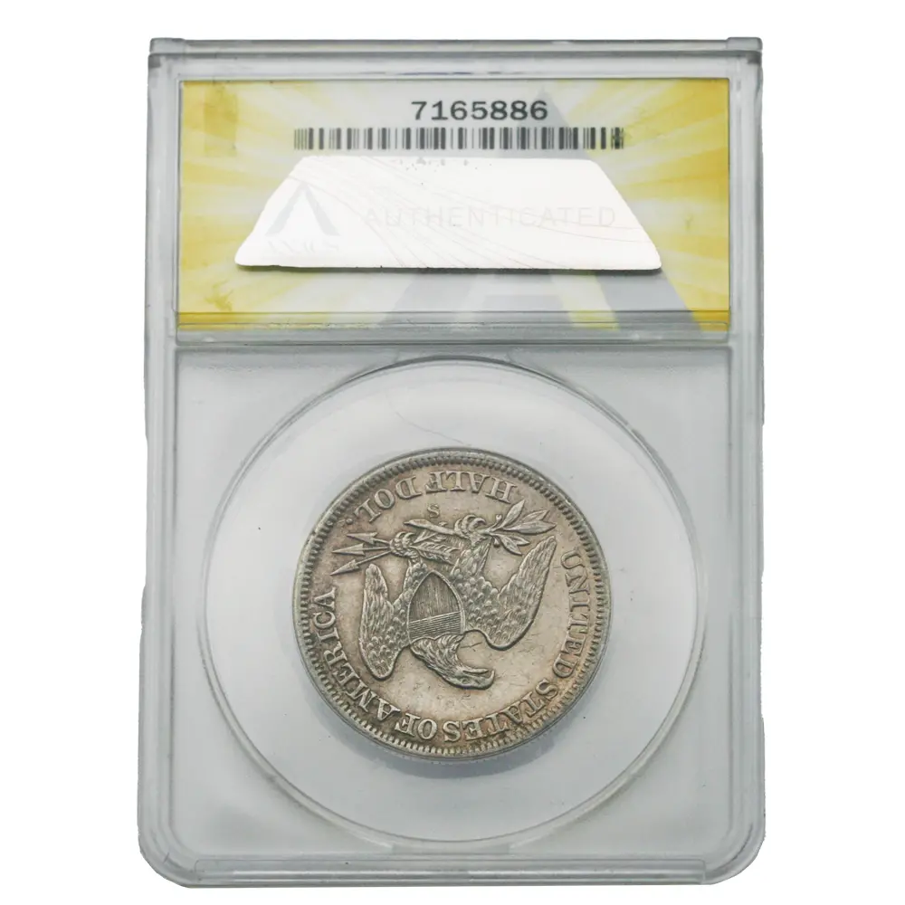 1857-S 50C Liberty Seated Half Dollar Mount Removed ANACS EF 45- Damaged - Image 2